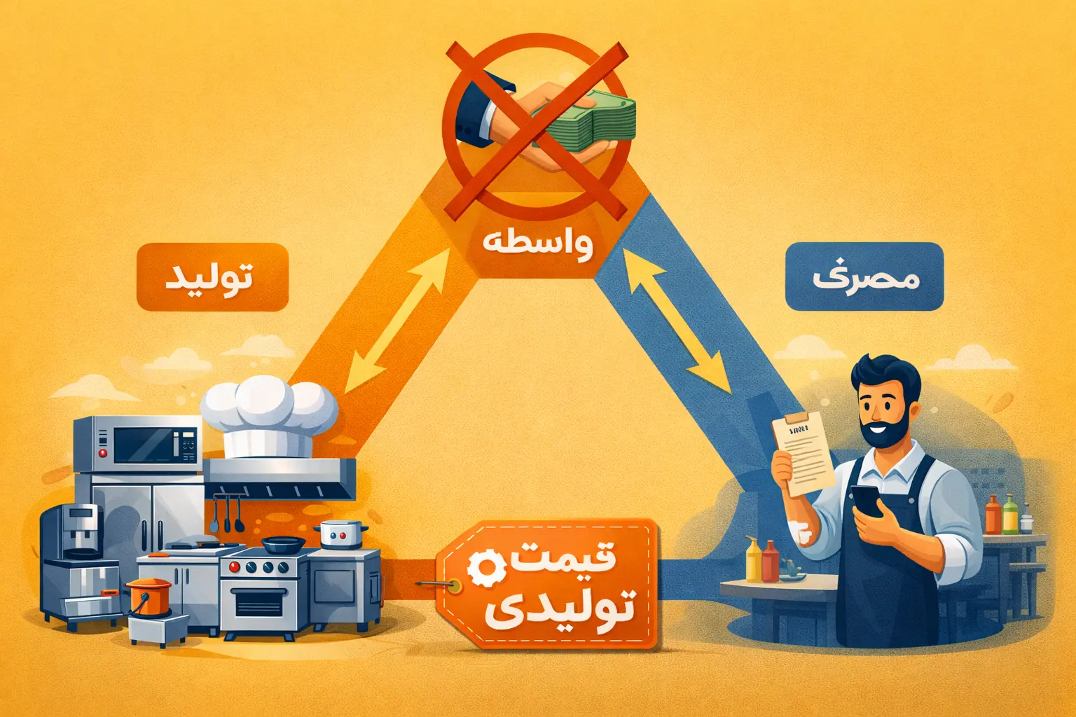 تجهیزات صنعتی رستوران و کافه به قیمت تولیدی، نه قیمت بازار